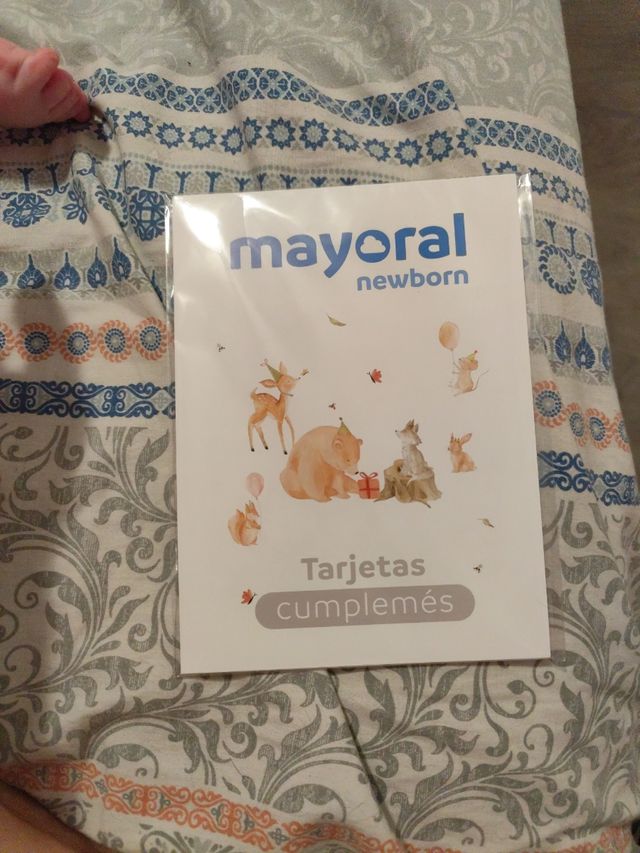 Tarjetas cumplemes Mayoral (1-12 meses)