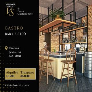 0737 - FANTÁSTICO GASTRO BAR BISTRÓ EN CÁNOVAS