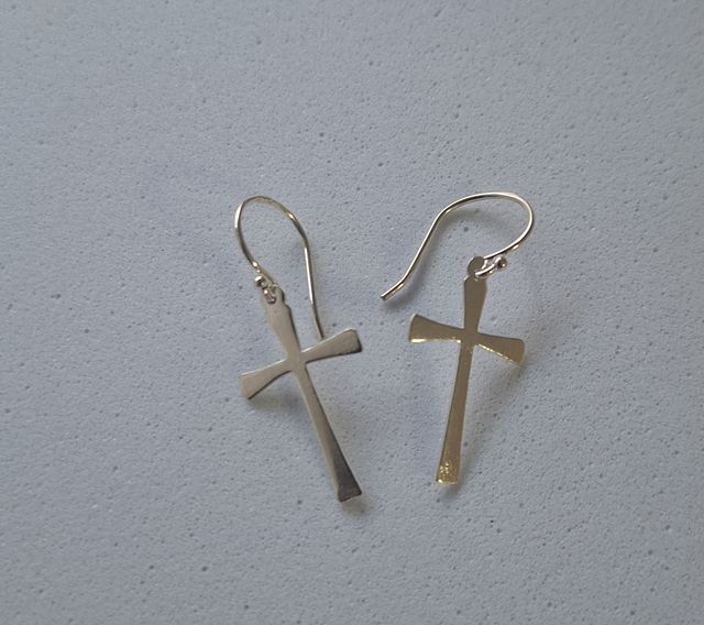 Pendientes cruz plata 925