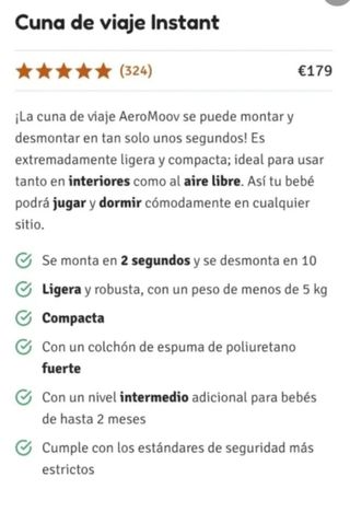 Cuna viaje Aeromoov - Plegable