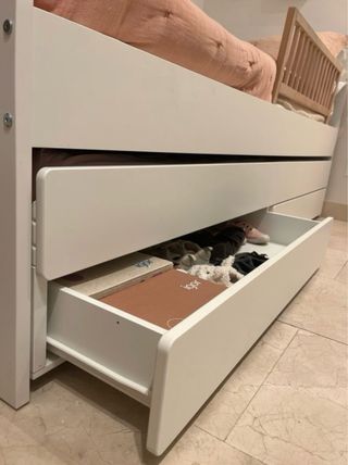Cama nido infantil Ikea con dos colchones- blanca