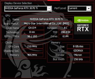 Tarjeta gráfica MSI GeForce RTX 3070 Ti