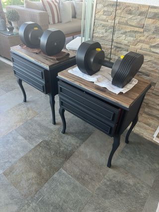 Mesitas de noche restauradas madera maciza