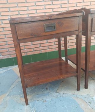 Mesitas de noche restauradas madera maciza