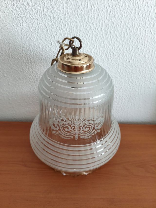 Lampara tulipa cristal vintage