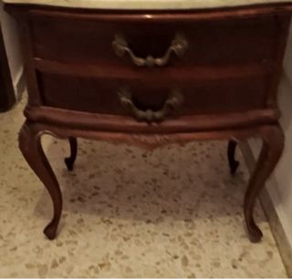Mesita de noche madera maciza restaurada 