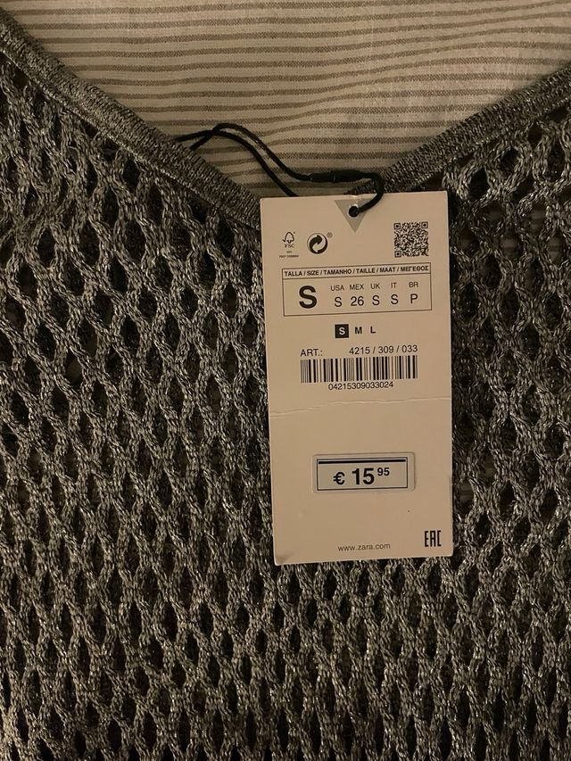Top Zara gris S - Talla 36
