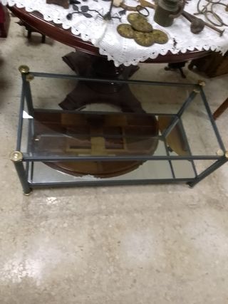Mesa de centro cristal gris