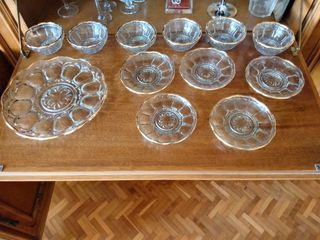 Juego de platos cristal dorado