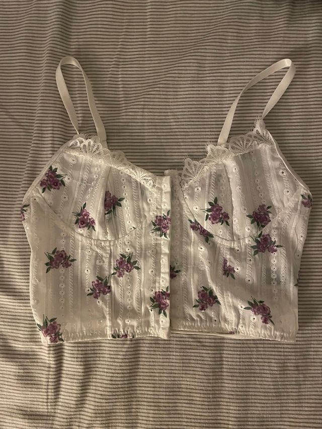 Corset blanco con flores