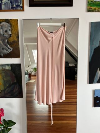 Falda midi Sfera rosa