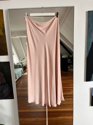 Falda midi Sfera rosa