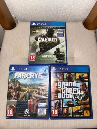 PS4 (PlayStation 4) negra - 3 juegos