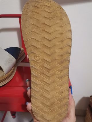 Ciabatte Patrizia 35 pelle blu argento