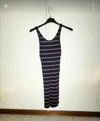 Vestito estivo a righe blu e rosso