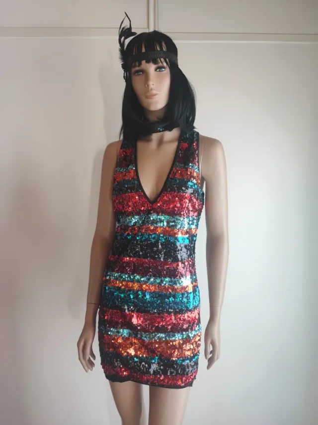 Vestido Denny Rose lentejuelas multicolor