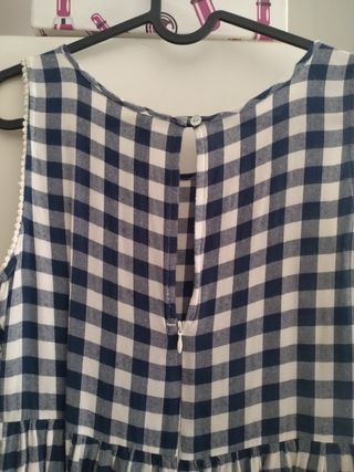 Vestido vichy azul y blanco