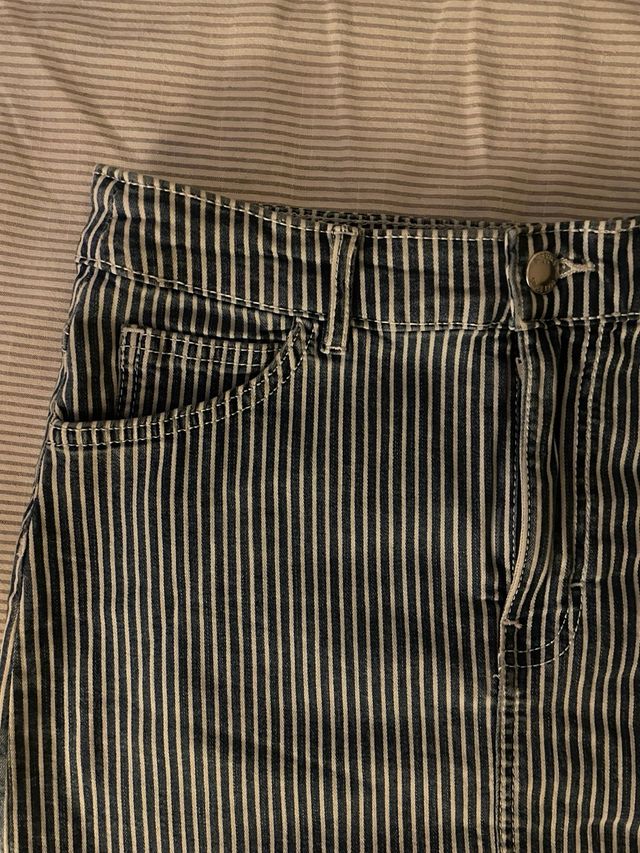 Mini Falda Rayas Azul-Blanco