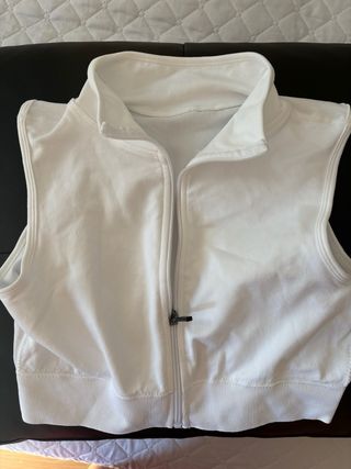 Top blanco cremallera