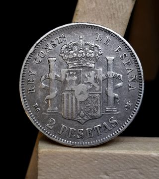 2 Pesetas de Alfonso XIII, 1892 *92.