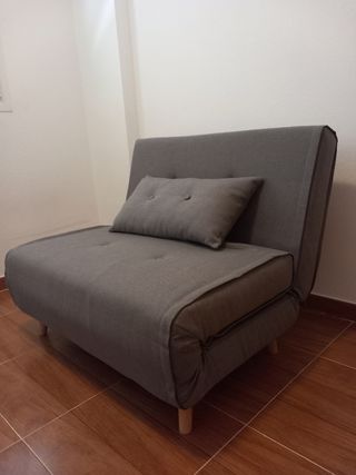 Sofá cama gris - 2 plazas