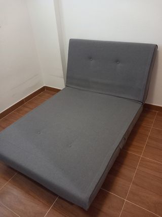 Sofá cama gris - 2 plazas
