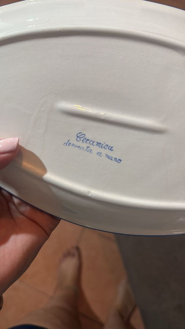 Piatto pesce Ceramica | Rosso-Blu