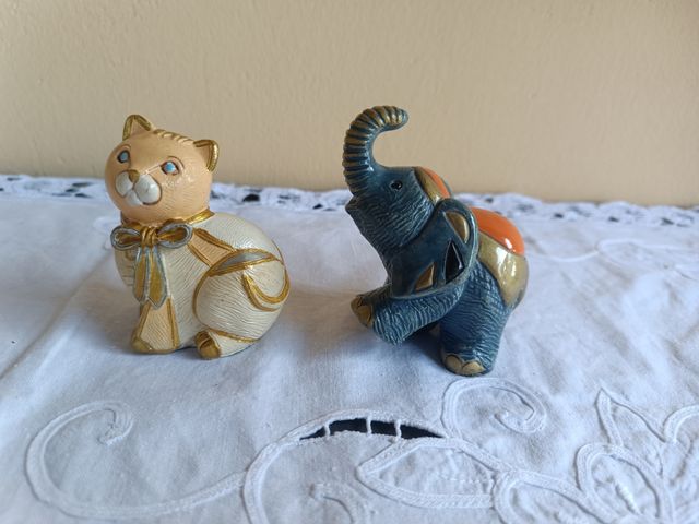 Statuette Gatto & Elefante