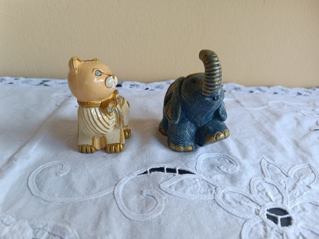 Statuette Gatto & Elefante