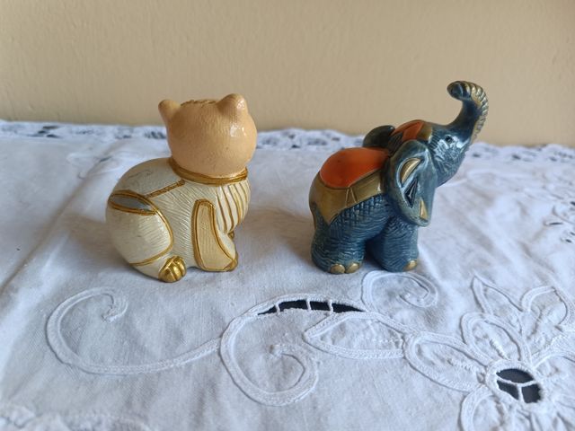 Statuette Gatto & Elefante
