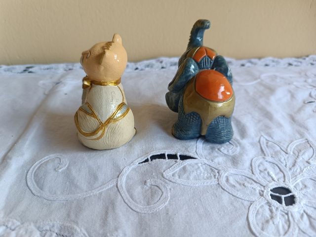 Statuette Gatto & Elefante