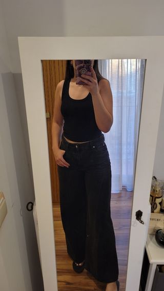 Vaqueros amplios Wide Leg negros H&M