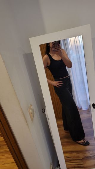 Vaqueros amplios Wide Leg negros H&M