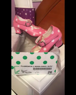 Vestido niña flamenco rosa lunares