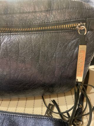 Mochila Baldinini cuero azul metalizado