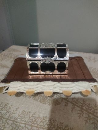 2 mini cassapanche decorative con base in legno per bambini