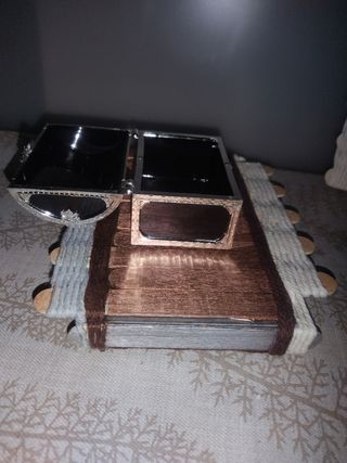 2 mini cassapanche decorative con base in legno per bambini