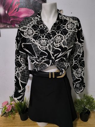 Blusa negra y blanca - elegante