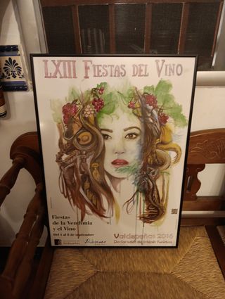 Cartel Fiestas del Vino Valdepeñas 2016 enmarcado