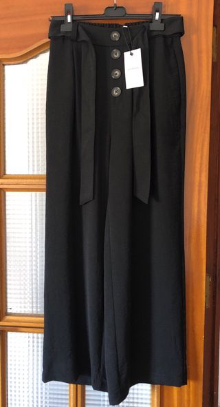 Pantalón ancho Stradivarius negro - Talla S