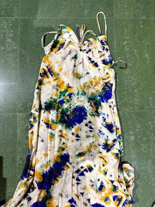 Vestido largo tie-dye multicolor
