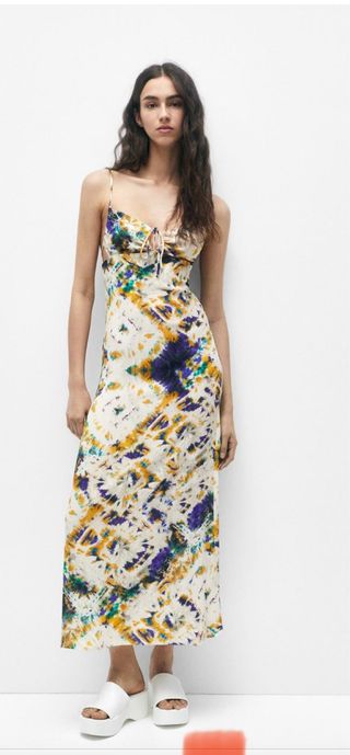 Vestido largo tie-dye multicolor