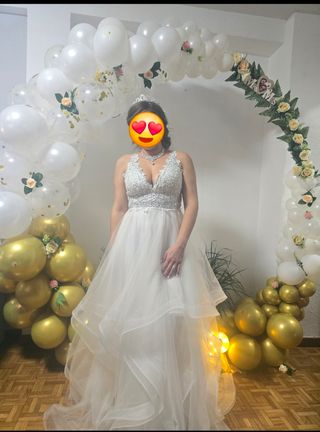 Vestido novia blanco talla M