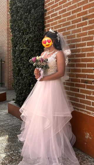 Vestido novia blanco talla M