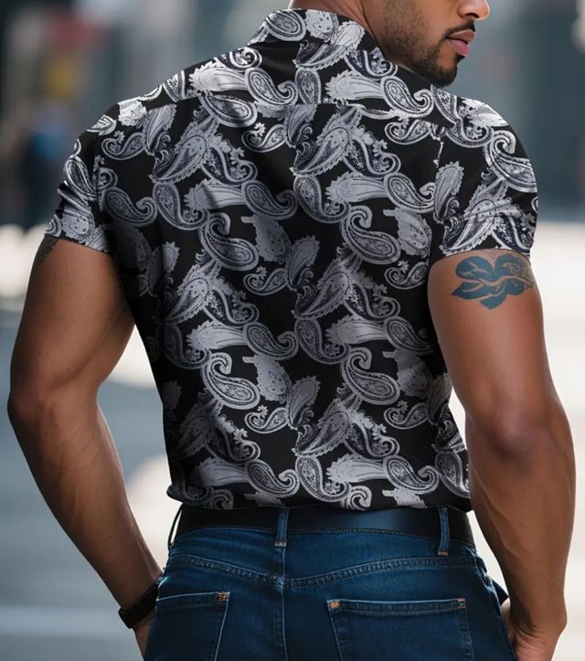 Camisa paisley negra M