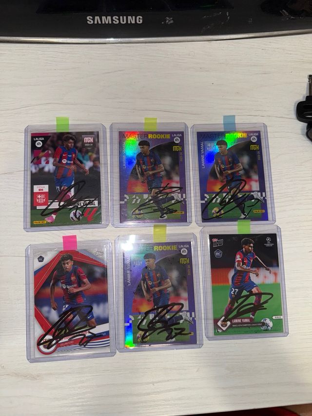 6 Cromos Lamine Yamal Firmados