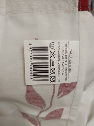 Cortina blanca y roja - 1 ud.