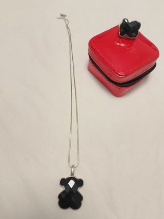 Collar y anillo TOUS oso plata