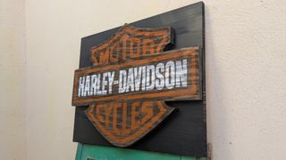Cartel Harley Davidson madera