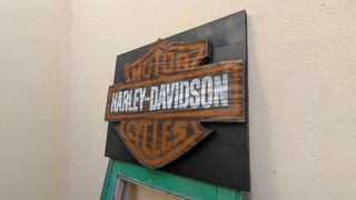 Cartel Harley Davidson madera